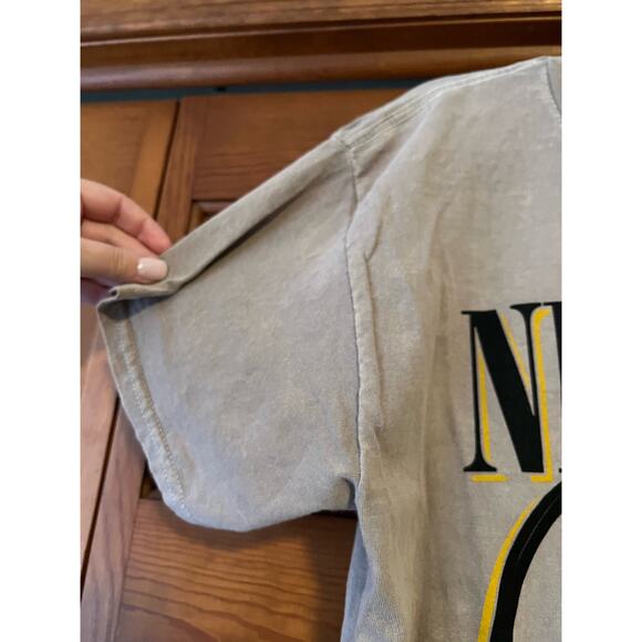 NWOT Nirvana Women's Inverse Smiley Face T-Shirt Short Sleeve Tan Size Large - Picture 6 of 7